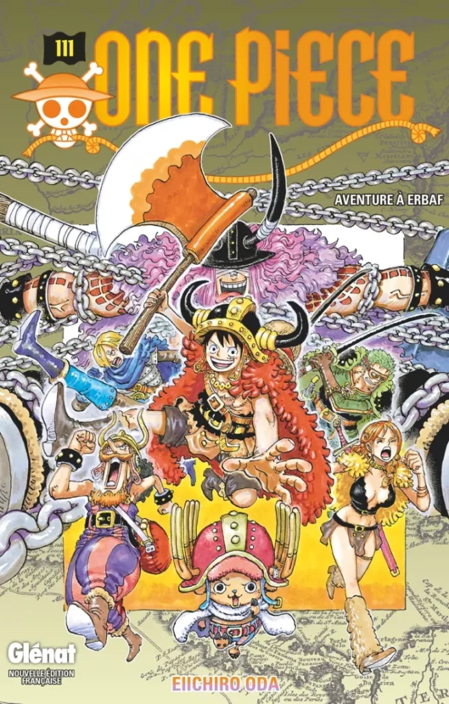Couverture One Piece Tome 111 Aventure à Erbaf - Eiichiro Oda (Glénat)