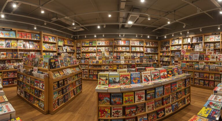 Rayon bande dessinée franco-belge dans une librairie indépendante