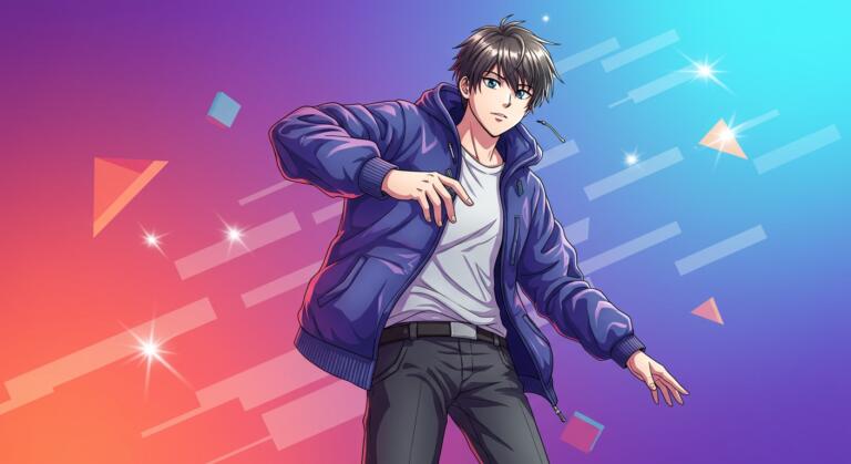 Illustration style webtoon coréen — personnage dynamique en key art manhwa, évoquant l'esthétique des plateformes de webtoon