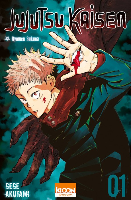 Couverture du tome 1 de Jujutsu Kaisen de Gege Akutami, édition française Ki-oon
