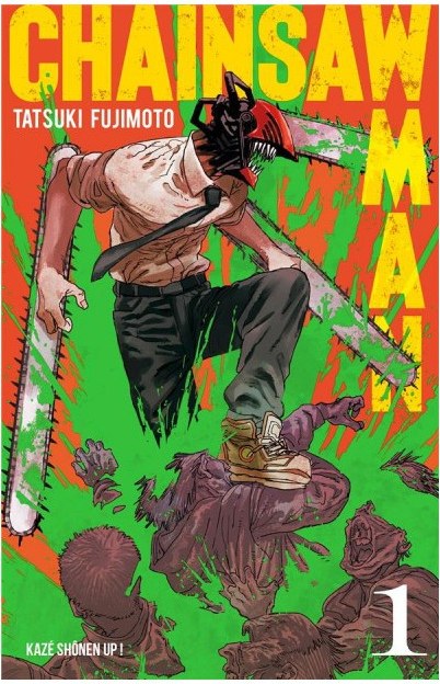 Couverture du tome 1 de Chainsaw Man de Tatsuki Fujimoto, édition française Kazé